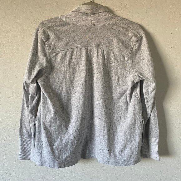 Talbots Womens Cardigan Speckled White Size SP Petite Waffle Knit Minimalist - Picture 6 of 11